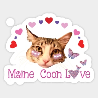 Maine Coon Love & butterflies Sticker